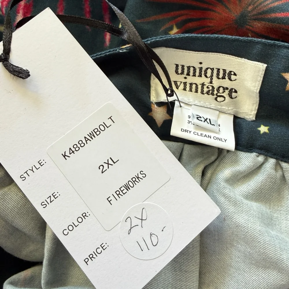 Unique Vintage Disney Fireworks Castle 1950s Full Skirt 2X Rare NWT - Picture 10 of 16